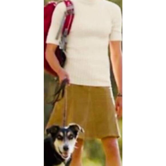 Athleta Whenever Cord Skirt Velvet Old Gold Mustard A Line Corduroy Mini Skirt 0 - Picture 4 of 12